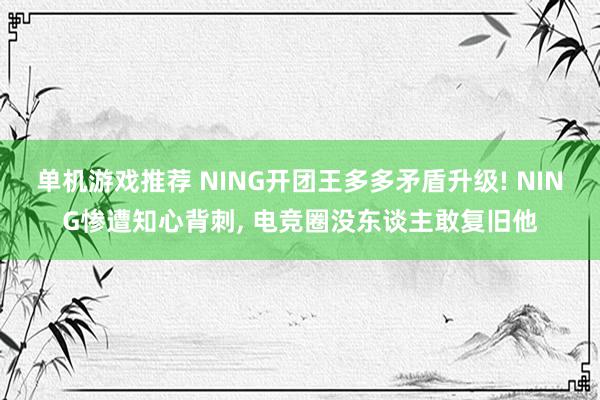 单机游戏推荐 NING开团王多多矛盾升级! NING惨遭知心背刺, 电竞圈没东谈主敢复旧他