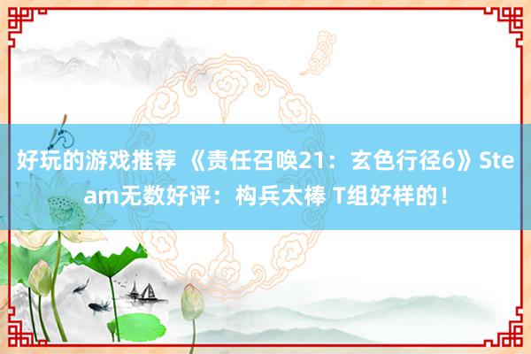 好玩的游戏推荐 《责任召唤21：玄色行径6》Steam无数好评：构兵太棒 T组好样的！