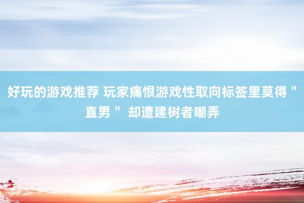 好玩的游戏推荐 玩家痛恨游戏性取向标签里莫得＂直男＂ 却遭建树者嘲弄