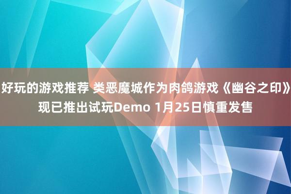 好玩的游戏推荐 类恶魔城作为肉鸽游戏《幽谷之印》现已推出试玩Demo 1月25日慎重发售