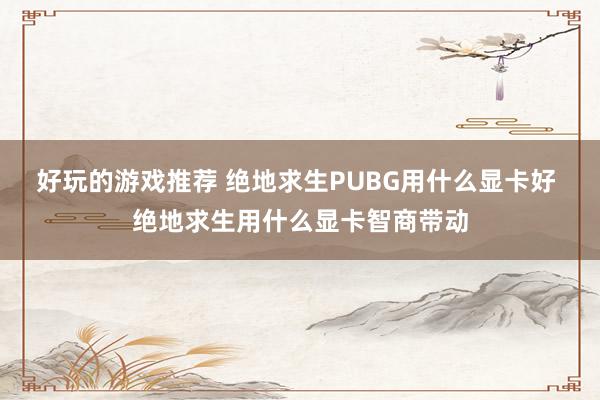 好玩的游戏推荐 绝地求生PUBG用什么显卡好 绝地求生用什么显卡智商带动